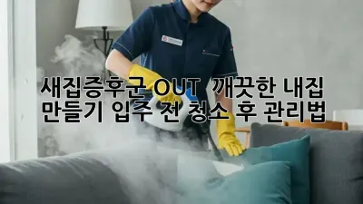 새집증후군 OUT! ✨ 깨끗한 내집 만들기: 입주 전 청소 후 관리법
