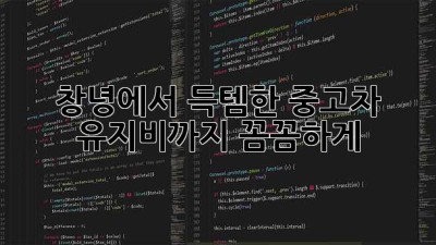 창녕에서 득템한 중고차, 유지비까지 꼼꼼하게! 🚗💨